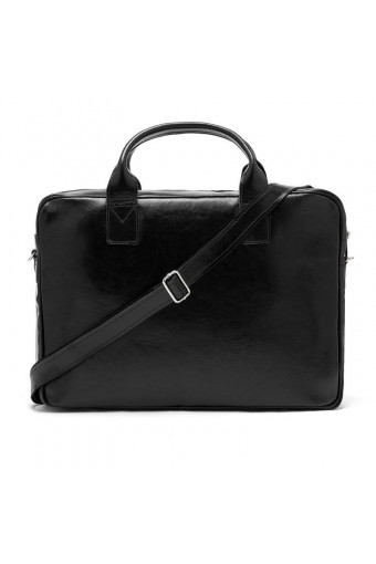 Skórzana torba na ramię smooth leather brodrene r12 czarna