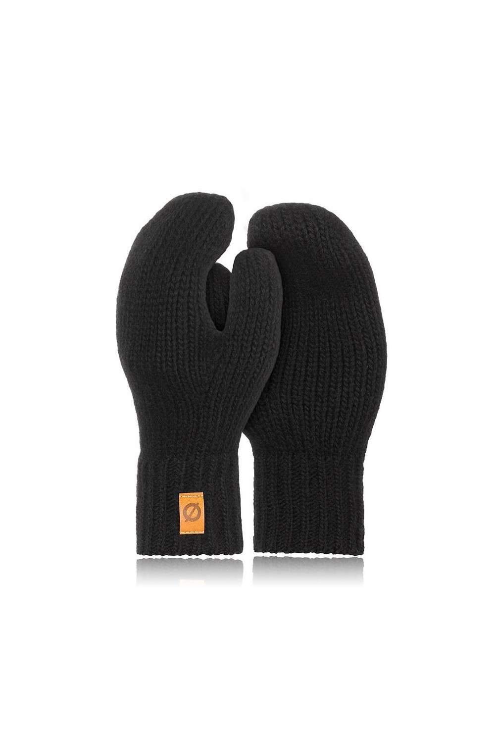 Damskie rękawiczki zimowe jednopalczaste brodrene r02 czarne