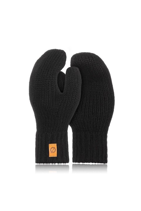 Damskie rękawiczki zimowe jednopalczaste brodrene r02 czarne