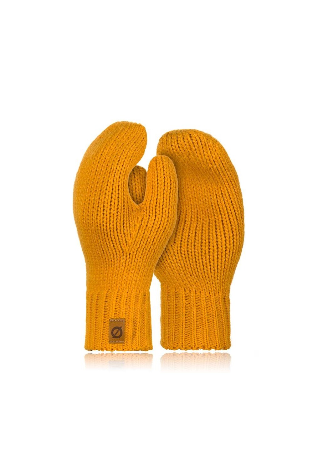 Ciepłe rękawiczki damskie zimowe brodrene r02 miodowe